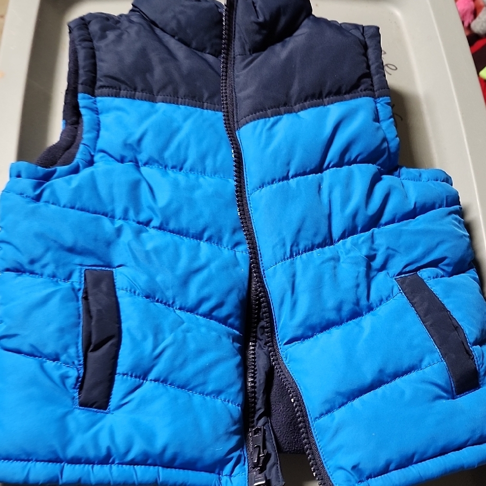 Blue and Black Puffer Vest